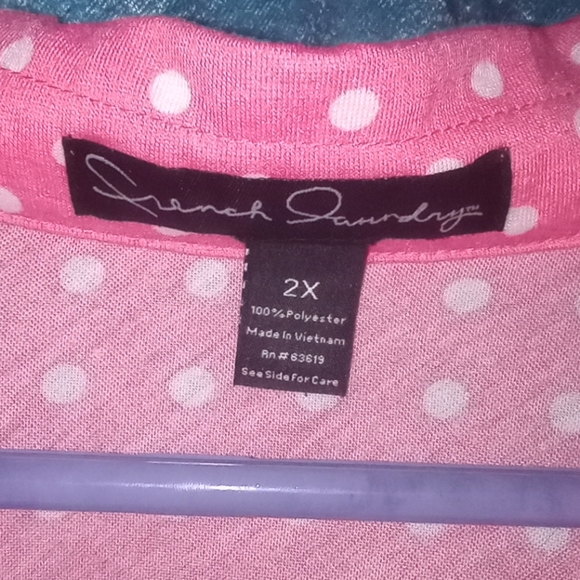 (2X) French Laundry Polka Dot High Low Tank - Picture 2 of 3